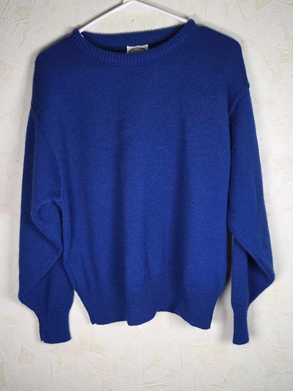 Blue Knit Crewneck Sweater Vintage Womens Cottagecore GrandmaCore Size Large